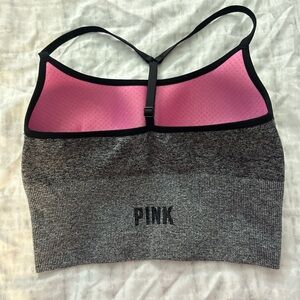 PINK Victoria's Secret Pink and Gray Sports Bra